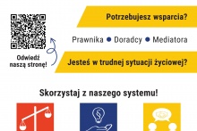 plakat informujący o niedopłatnej pomocy prawnej