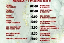Plakat z harmonogramem Festiwalu Sportowego
