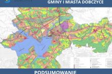 mapa przedstawiająca plan przestrzenny gminy Dobczyce