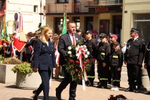 zdjęcie z obchodów uroczystości Trzeciego Maja w Dobczycach