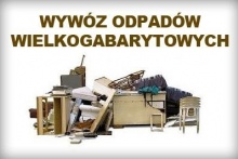 napis: odbiór odpadów wielkogabarytowych i grafika przedstawiająca odpady