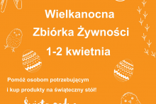 Plakat promujacy wielkanocną zbiórkę żywności 