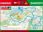 mapa okolic dobczyc z zaznaczoną trasą wyściu na Majka Garan Fondo