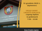 Zmiana godzin pracy urzędu w dniu 31 grudnia