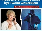 seniorka i oszust rozmawiający przez telefon