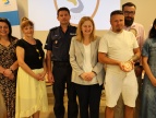 Uczestnicy szkolenia wraz z Zastępcą Burmistrza, Panią Przewodniczącą Rady Miejskiej, Komendantem Komisariatu Komendy w Dobczycach oraz panią Przewodniczącą GKRPA