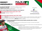 informacja o urtudnieniach w ruchu podczas imprzy Majka Gran Fondo w leweym dolnym rogu zdjęcie Rafała Majki