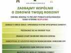 plakat zawiera u góry tytuł: zadbajmy wspólnie o zdrowie twojej rodziny a poniżej wymienione badania z jakich pacjenci moga skorzystać jak w treści informacji