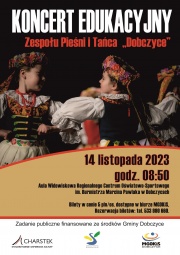 czarny plakat z dziećmi w strojach regionalnych