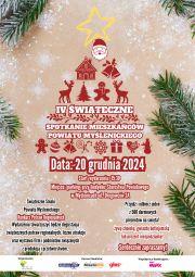 IV świąteczne spotkanie mieszkańców  powiatu myślenickiego plakat zapraszający na spotkanie